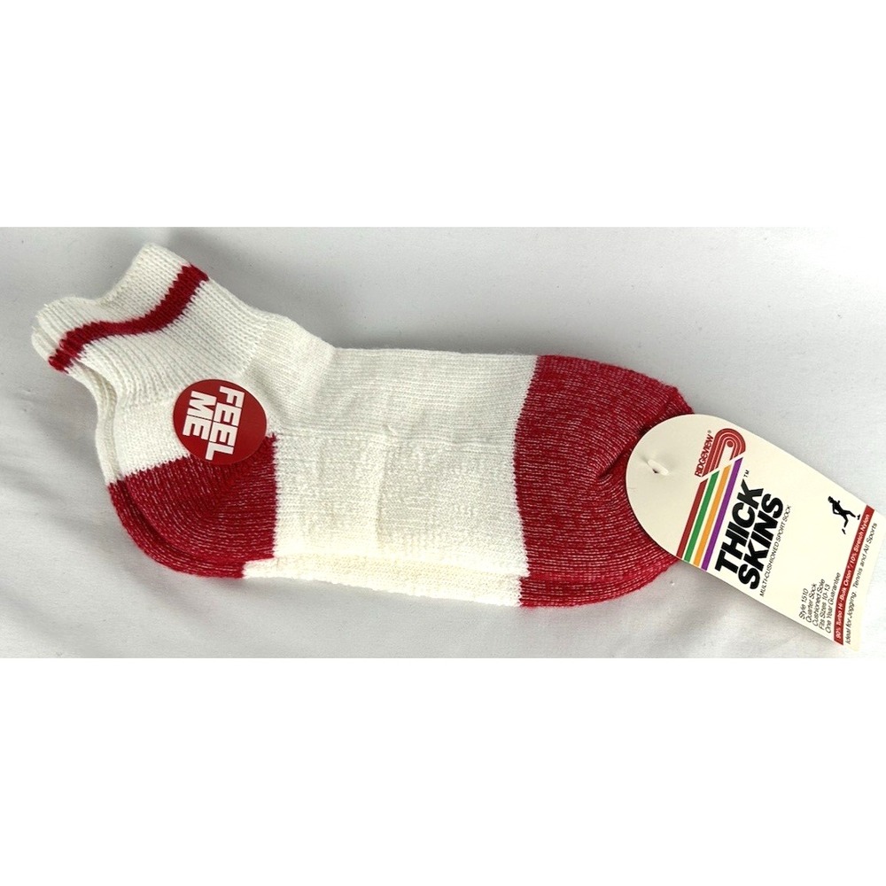 NEW Vtg Ridgeview Thick Skins Quarter Socks Mens 10-13 Multi Cushioned Sport